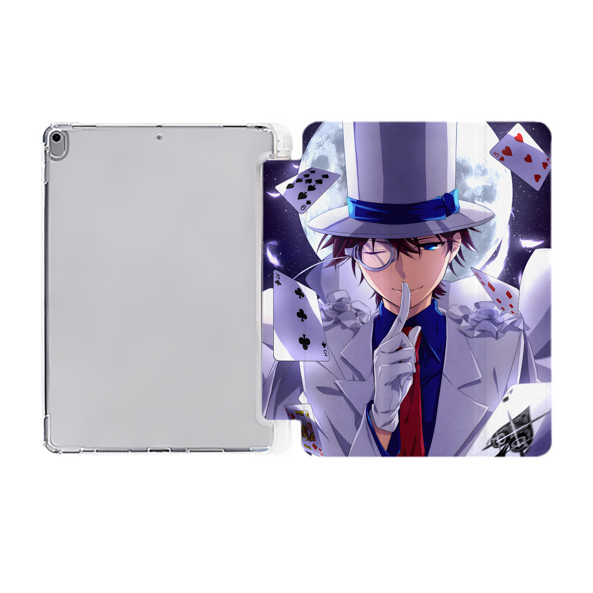 （画像用） 名探偵コナン Detective Conan IPad ケース ペン収納付き 三つ折りスタンド PUレザー×シリコン 対応機種9.5/10.5/10.9インチ